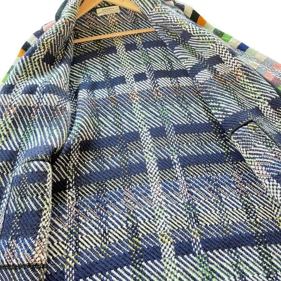 Anthropologie Aldomartins Shanley Plaid Wool Sweater Coat - Picture 7 of 9